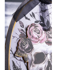 Cuadro para colgar skull lady de MDF de unos 35 cm. de alto con etiqueta colgante/etiqueta