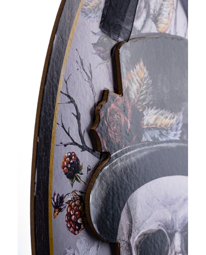 Cuadro para colgar skull man de MDF de unos 35 cm. de alto con etiqueta colgante/etiqueta