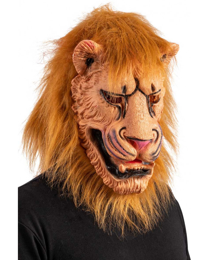 Lion mask in rubber with mane in synthetic fur. Ideal to be the Lion mask in rubber with mane in synthetic fur. Ideal to be the