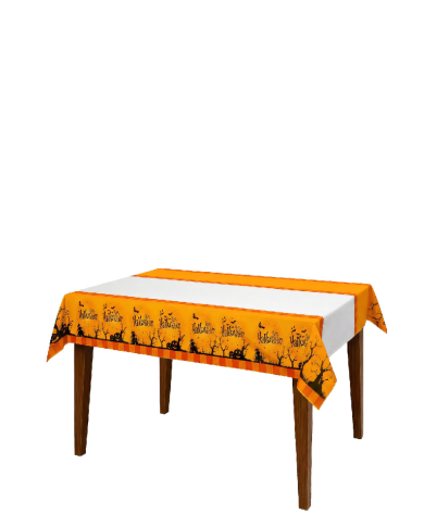 Nappe en plastique Happy Halloween, longueur 180x108 cm environ dans un sachet avec carte d’en-tête
