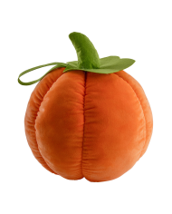 Calabaza decorativa suave de tela de unos 30 cm. de diámetro con etiqueta colgante/etiqueta