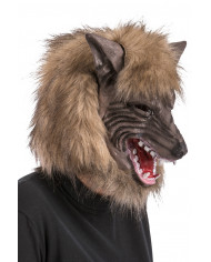Soft pvc mask with fur, to play a ferocious werewolf. Suitable