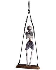 Skelett auf Schaukel zum Aufhängen H. ca. 65 cm in Beutel