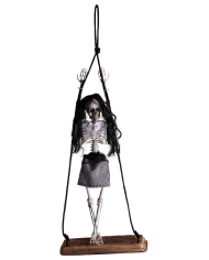 Skeleton girl on swing for hanging cm. 65 in bag