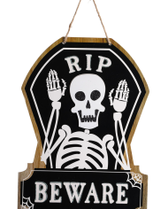 Decorazione d'appendere rip in MDF h.cm.35 ca. con cartellino/etichetta