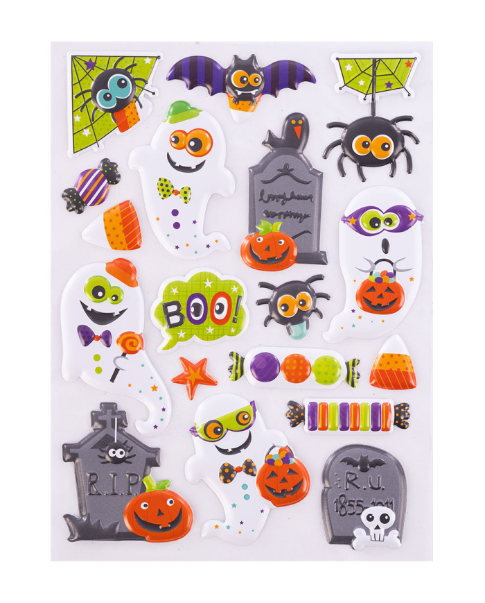 Ghosts stickers folder in bag on card