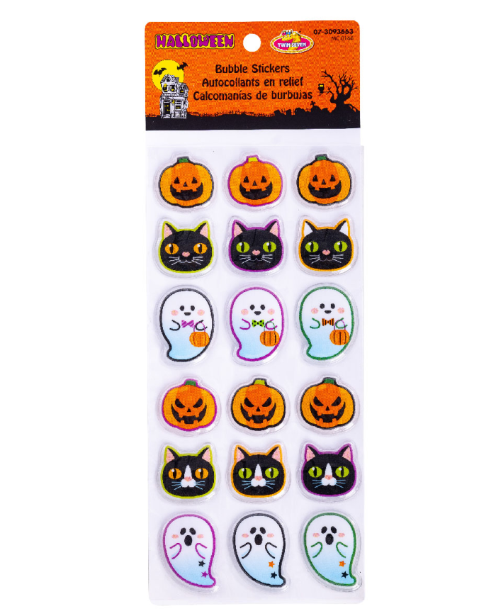 Cartella stickers puffy in busta su cartoncino