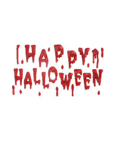 Vitrauphanie en gel Happy Halloween dans un sachet avec carte d’en-tête
