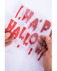 Pegatina de ventana de gel Happy Halloween en bolsa con solapa de cartón