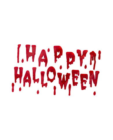 Vitrauphanie en gel Happy Halloween dans un sachet avec carte d’en-tête
