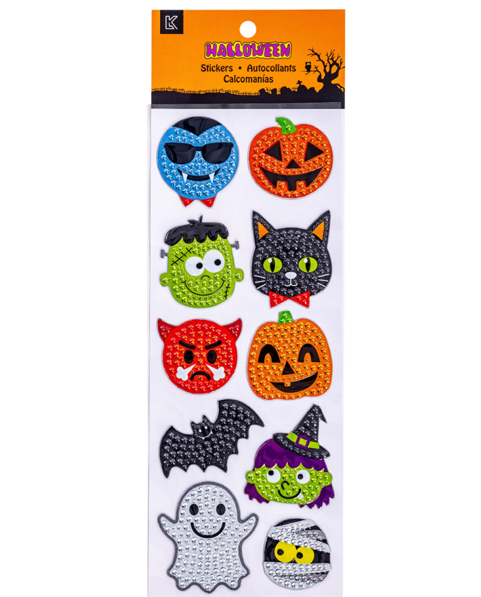 Carpeta de pegatinas con strass en bolsa sobre cartoncillo