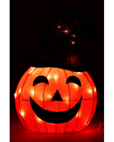 Zucca luminosa con cappello h.cm.50 ca. (220 volt) uso outdoor in busta