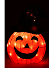 Calabaza luminosa con sombrero de unos 50 cm. de alto (220 voltios) uso exterior en bolsa