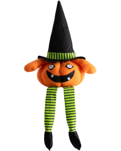 Calabacita suave de tela sentada de unos 64 cm. de alto con etiqueta colgante/etiqueta