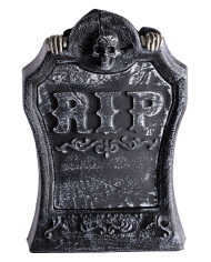 Grabstein mit Skelett mit Ton, Licht und Bewegung (Batterien nicht enthalten) H. ca. 40x25 cm mit Pappschild/Etikett