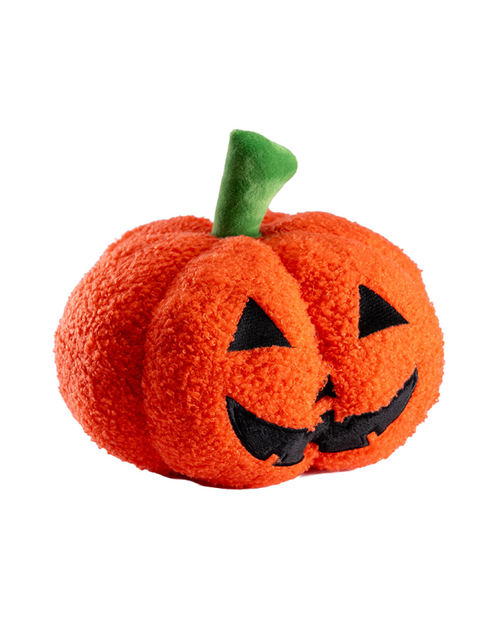 Calabaza suave de tela de unos 24 cm. de diámetro con etiqueta colgante/etiqueta