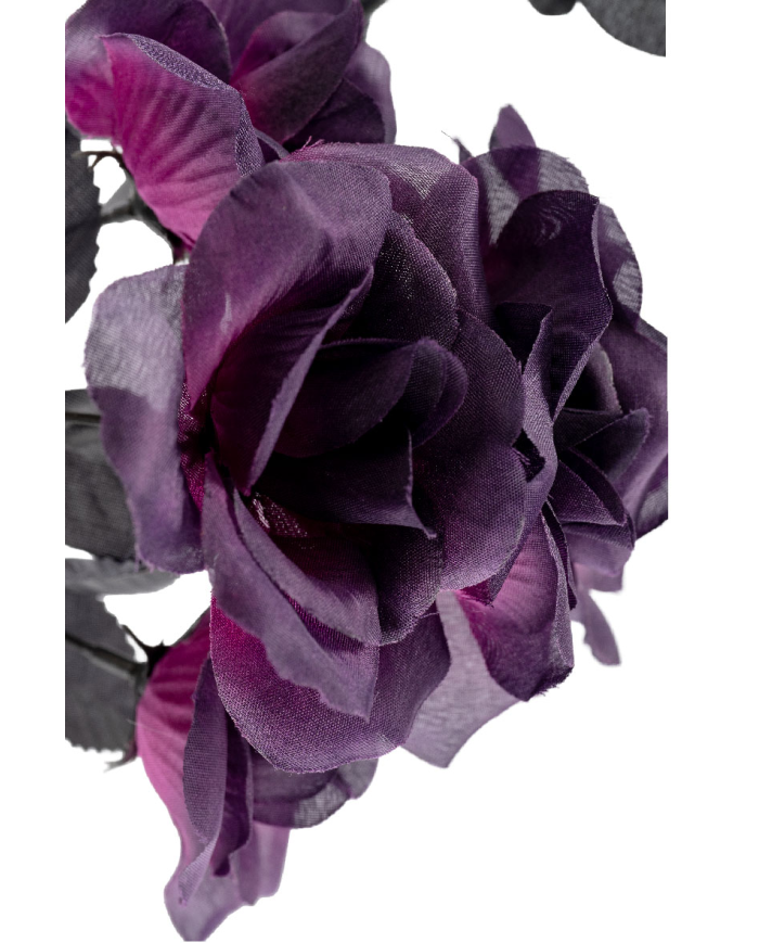 Mazzo 5 rose viola h.cm.32 ca. in plastica con cartellino/etichetta