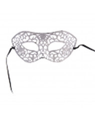 Carved chinless mask with silver glitter, ideal for New Year's