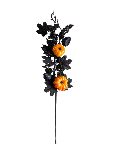Bouquet floral Halloween sur tige, hauteur 70 cm environ avec étiquette volante/étiquette