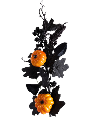 Bouquet floral Halloween sur tige, hauteur 70 cm environ avec étiquette volante/étiquette