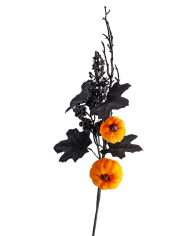 Bouquet floral Halloween sur tige, hauteur 38 cm environ avec étiquette volante/étiquette