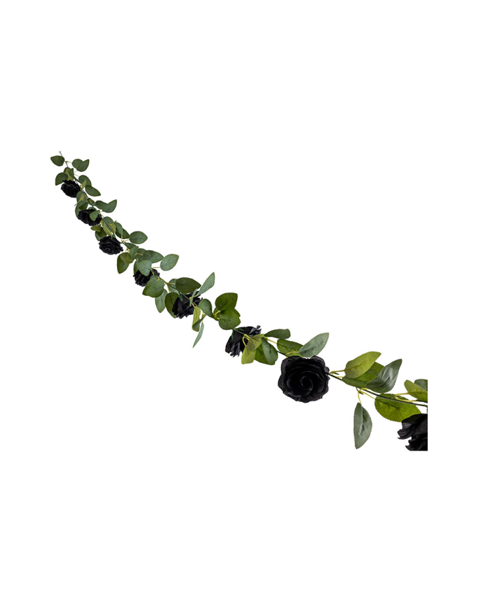 Black roses garland cm. 220 with label