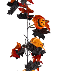 Hängeschnur schwarz/orange mit kleinen Kürbissen und Spinnen L. ca. 180 cm in Beutel