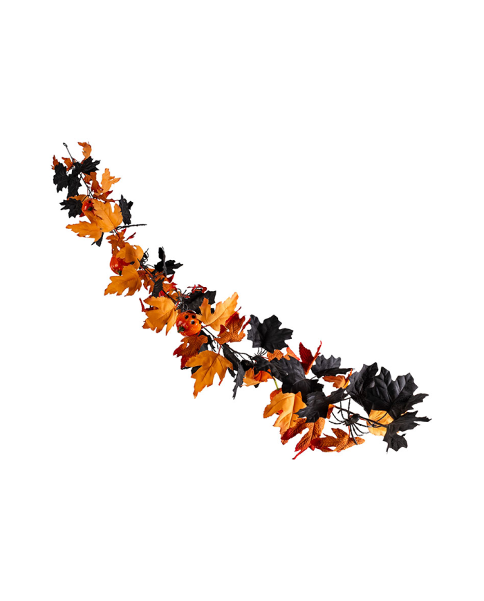 Guirlande noire/orange avec citrouilles et araignées, longueur 180 cm environ dans un sachet