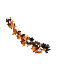 Guirlande noire/orange avec citrouilles et araignées, longueur 180 cm environ dans un sachet