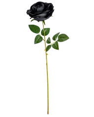 Rosa negra de unos 74 cm. de alto con etiqueta colgante/etiqueta