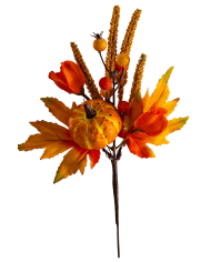 Mazzo floreale autunno su stelo h.cm.30 ca. con cartellino/etichetta