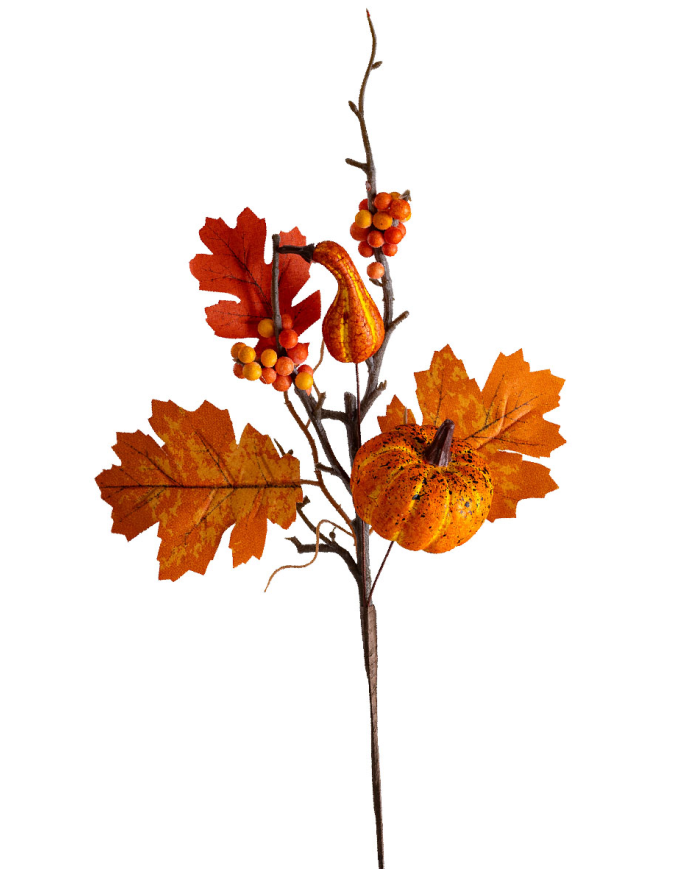 Mazzo floreale autunno su stelo h.cm.30 ca. con cartellino/etichetta