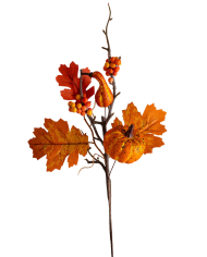 Herbst-Blumenstrauß am Stiel H. ca. 30 cm mit Pappschild/Etikett