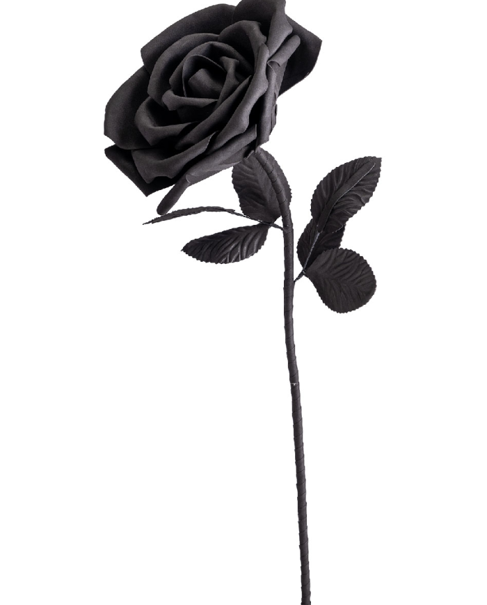 Rosa nera in eva diam.cm.30 h.cm.75 ca. con cartellino/etichetta