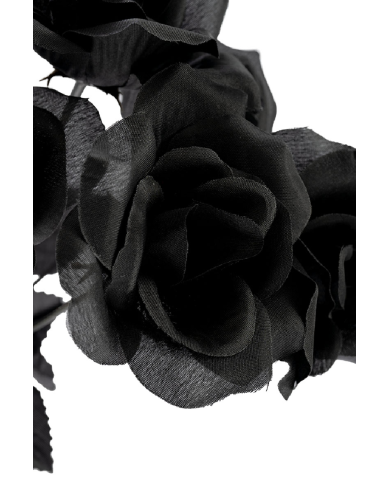 Bouquet de 5 roses noires, hauteur 32 cm environ en plastique avec étiquette volante/étiquette