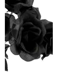 Strauß 5 schwarze Rosen H. ca. 32 cm aus Kunststoff mit Pappschild/Etikett