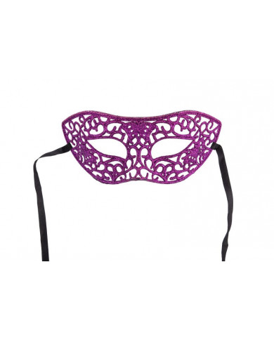 Carved chinless mask with purple glitter, ideal for Halloween Carved chinless mask with purple glitter, ideal for Halloween