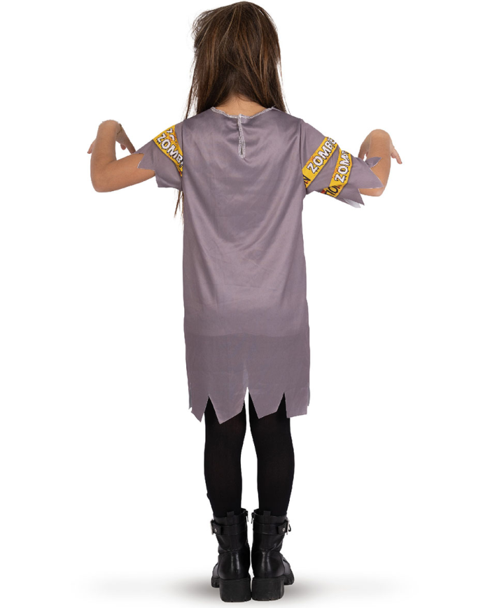 Caution zombie girl costume size VIII in bag w/hook