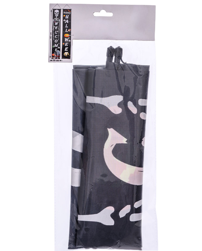 2 Banner aus Stoff Happy Halloween H. ca. 180 x L. ca. 30 cm in Beutel mit Aufhänger