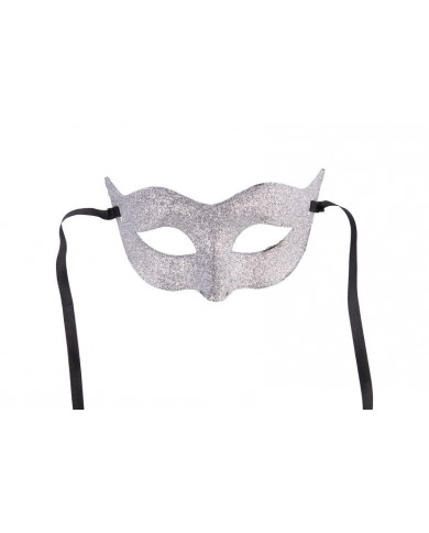 Plastic chinless mask with silver glitter, to illuminate your Plastic chinless mask with silver glitter, to illuminate your
