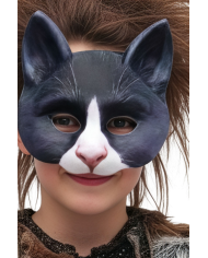 Katzenmaske aus Stoff auf Pappkarton