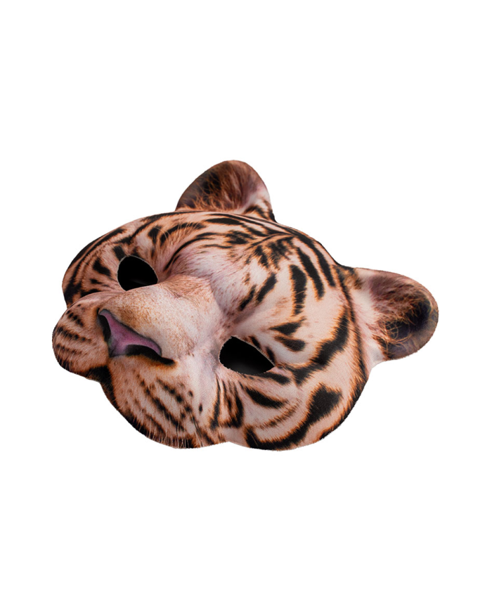 Máscara de tigre de tela sobre cartoncillo