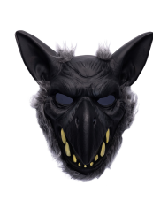 Plastic Jackal mask with fur, with hangtag/label