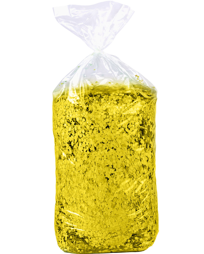 Sacco coriandoli gialli kg.10 ca. con cartellino/etichetta