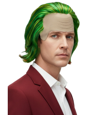 Parrucca verde con calotta in lattice in busta c/gancio