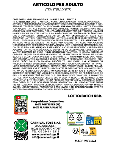 Masque œil géant en plastique avec carte d’en-tête