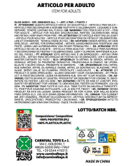 Scheletro d'appendere con falce ed insegna in feltro h.cm.92x42 ca. con cartellino/etichetta