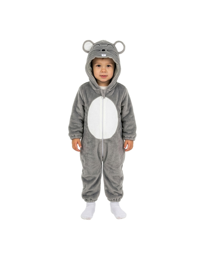 Mäuschen-Kinderoverall aus Kunstfell mit Kapuze GR.00 (6/12 Monaten) in Beutel mit Haken
