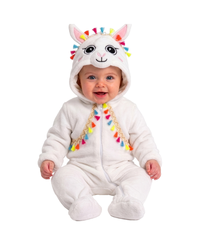 Lama-Kinderoverall aus Kunstfell mit Kapuze GR.00 (6/12 Monaten) in Beutel mit Haken