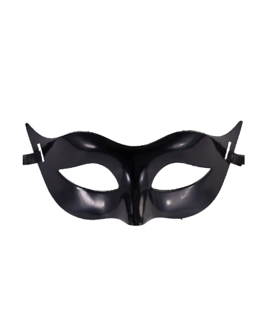 Black plastic mask on card